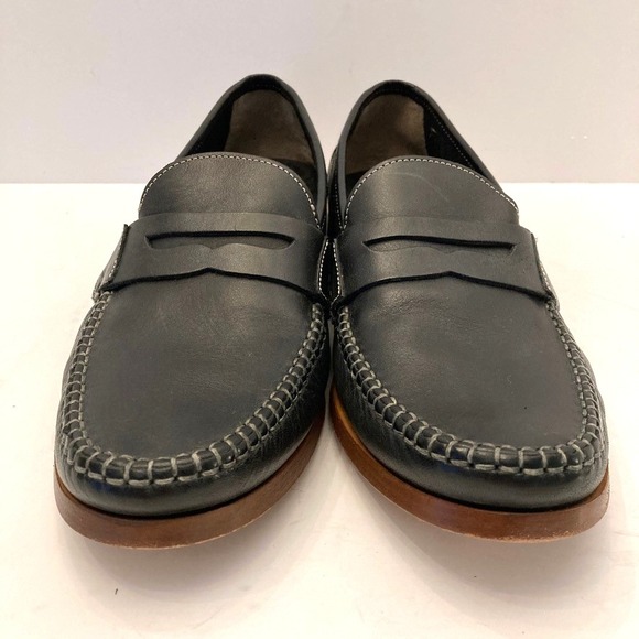 Johnston & Murphy Penny Loafer Mens 8.5 M‎ Sheepskin Black Leather EUC - Picture 3 of 9
